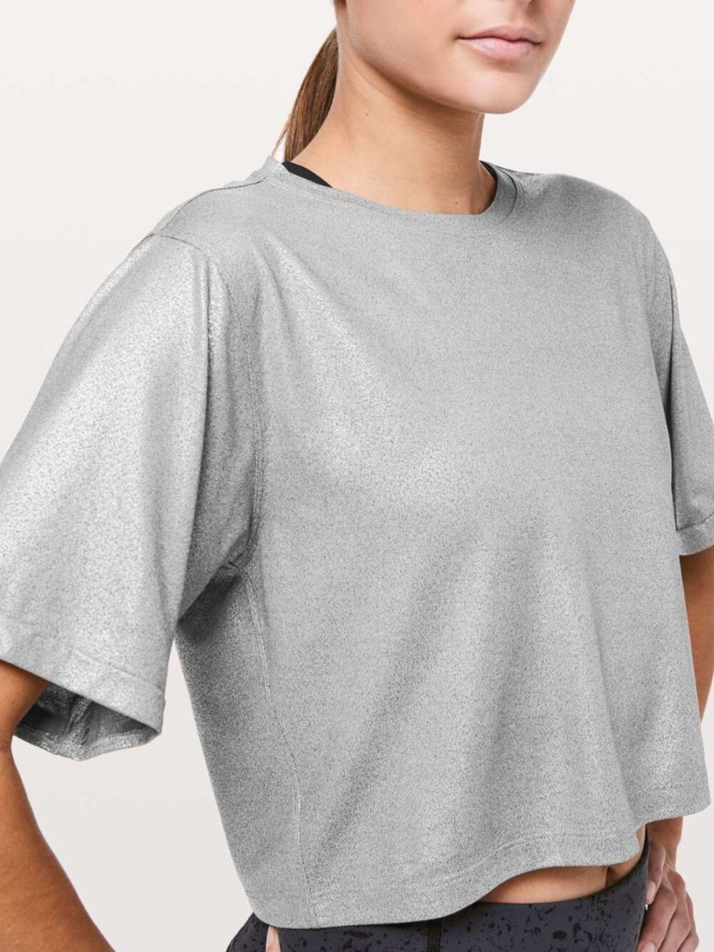 Lululemon To The Beat Tee *lululemon X SoulCycle Luminosity Grey Silver Foil 4